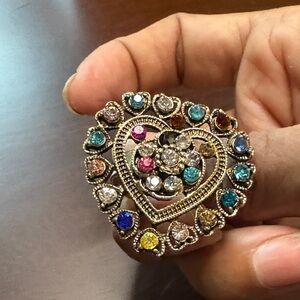 Elegant Multicolor Heart Ring